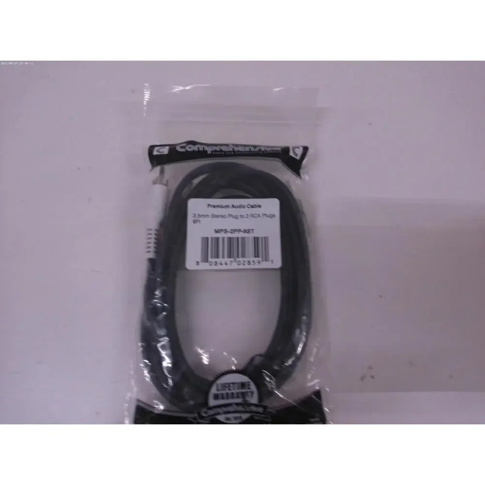 Comprehensive MPS-2PP-6ST 6 ft. 3.5mm Stereo to 2 RCA Cable Male to Male